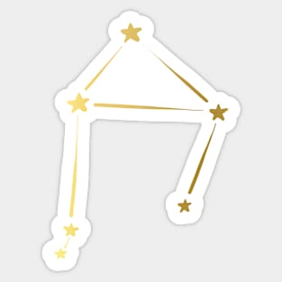 Libra Zodiac Art Gold Sticker